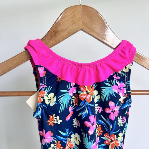 Snowflake Designs girls gymnastics leotard floral pink Hawaiian Girls Sz 4T NWT - Picture 4 of 6